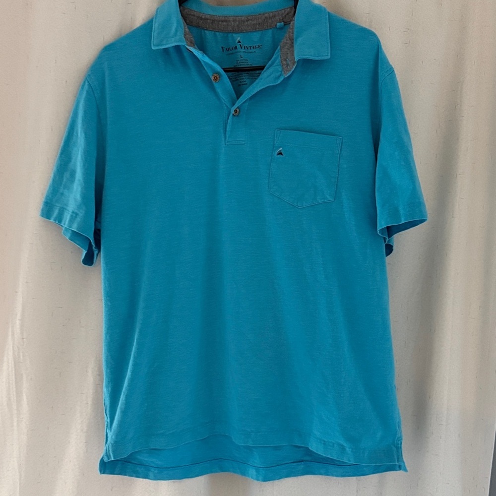 Tailor Vintage Men's Aqua Polo Shirt